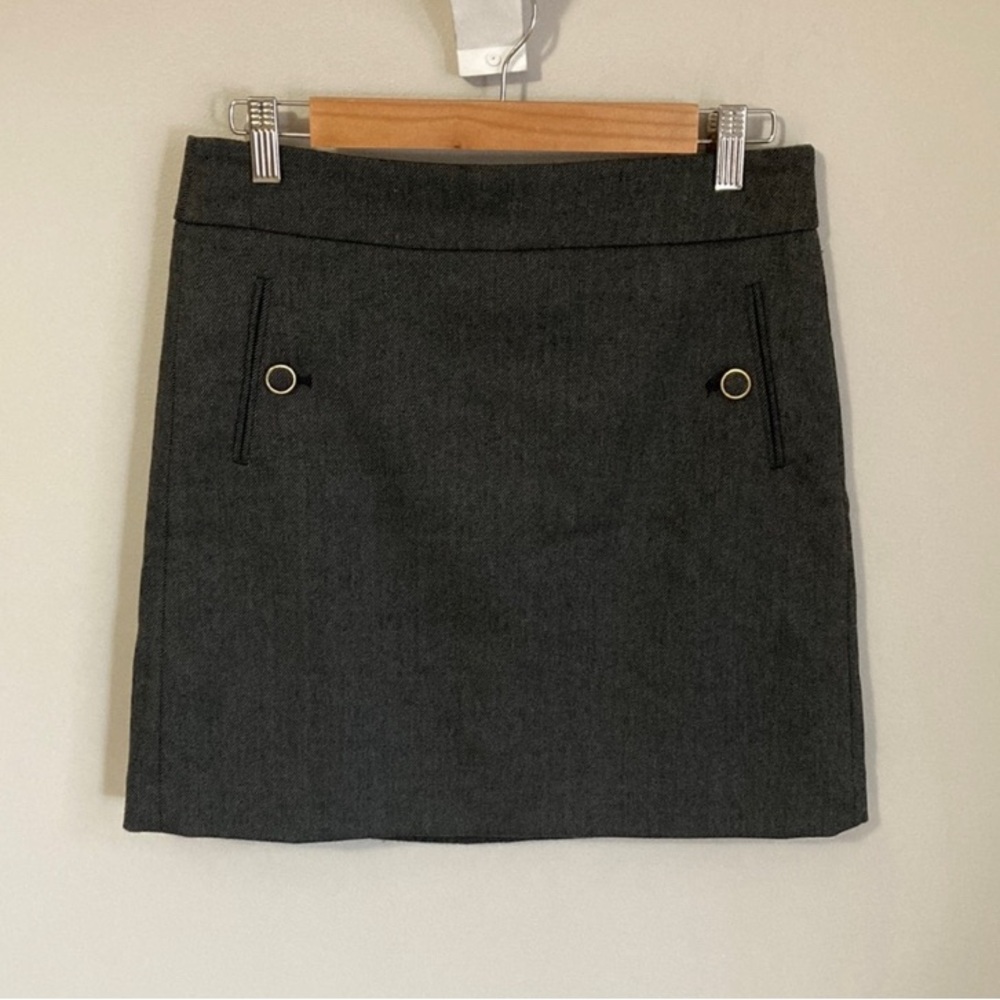 LOFT gray mini pencil skirt, Size 0, tweed